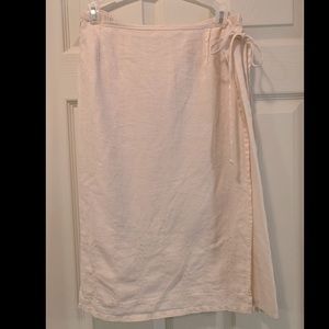 Johnny Was Cream boho knee length wrap skirt.